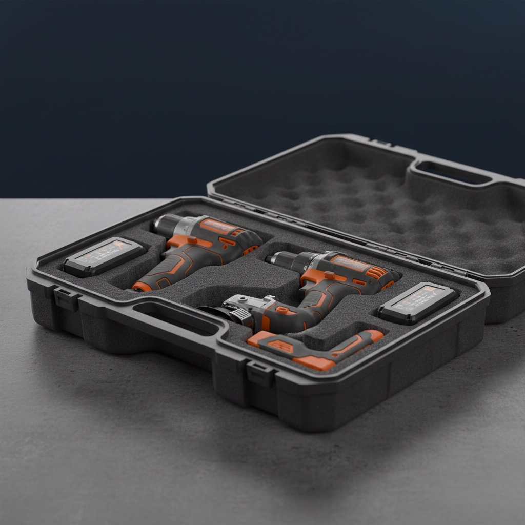 Estuche con kit de herramienta eléctrica industrial